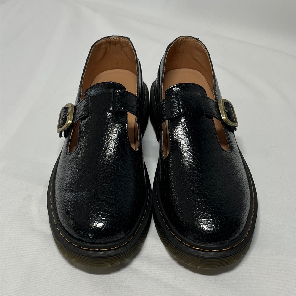 Chic Black Leather Loafers with Buckle
